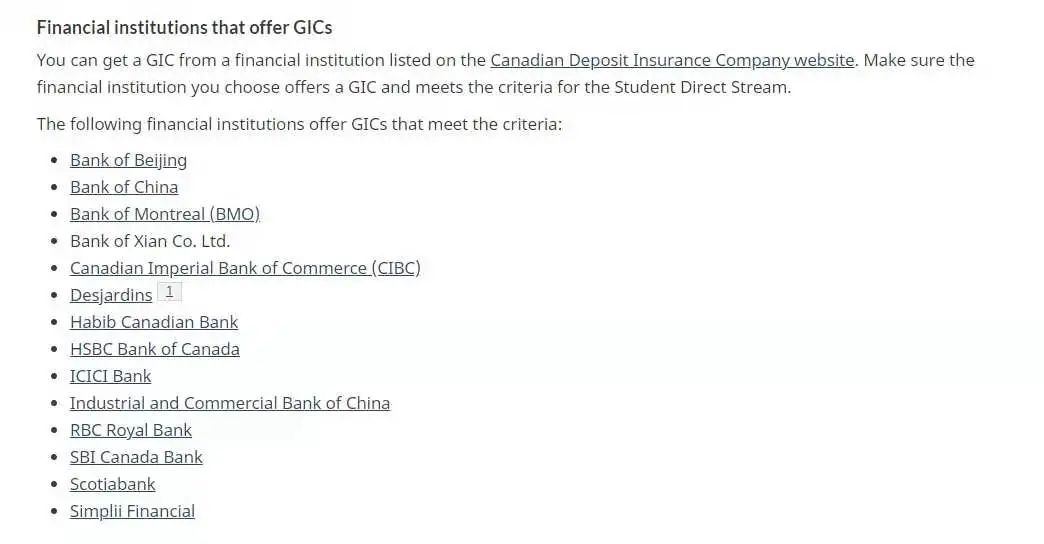 Financial institutions that offer GICs