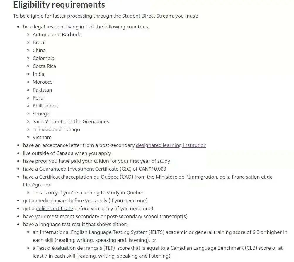 eligibility requirement，申请人条件